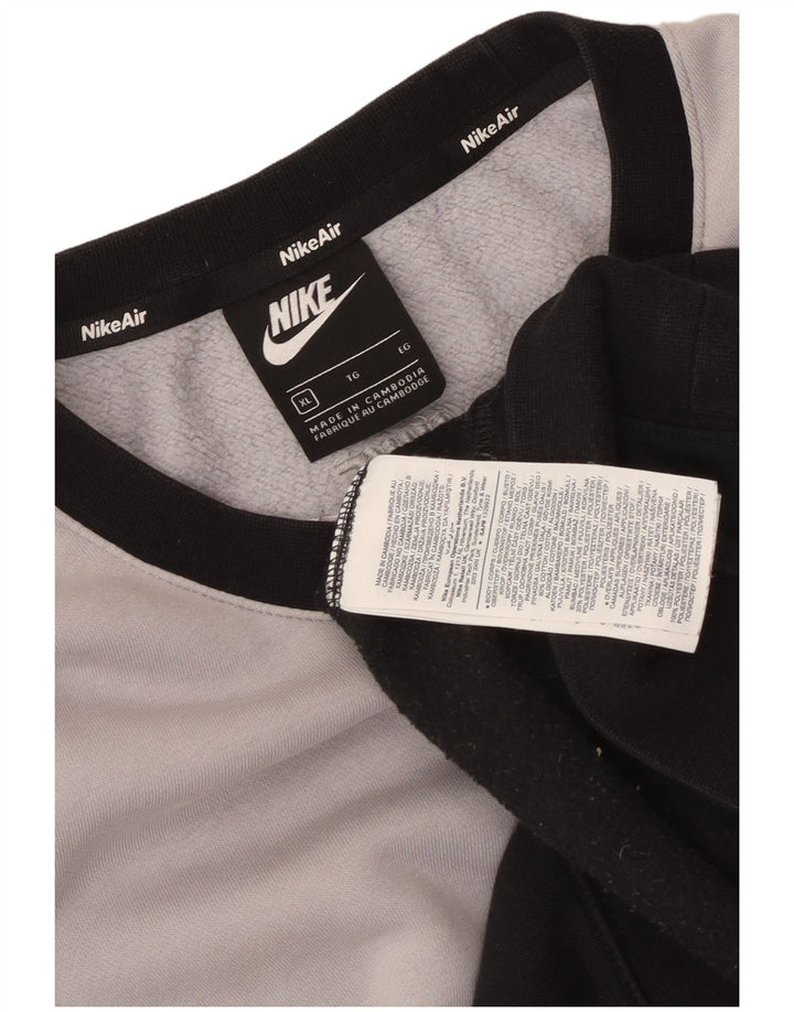 Мужской свитшот NIKE XL, серый хлопок с цветными блоками