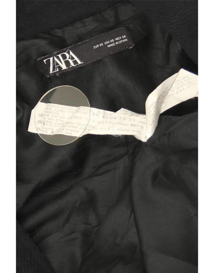 Женское двубортное пальто Zara UK 6 XS темно-синее, шерсть