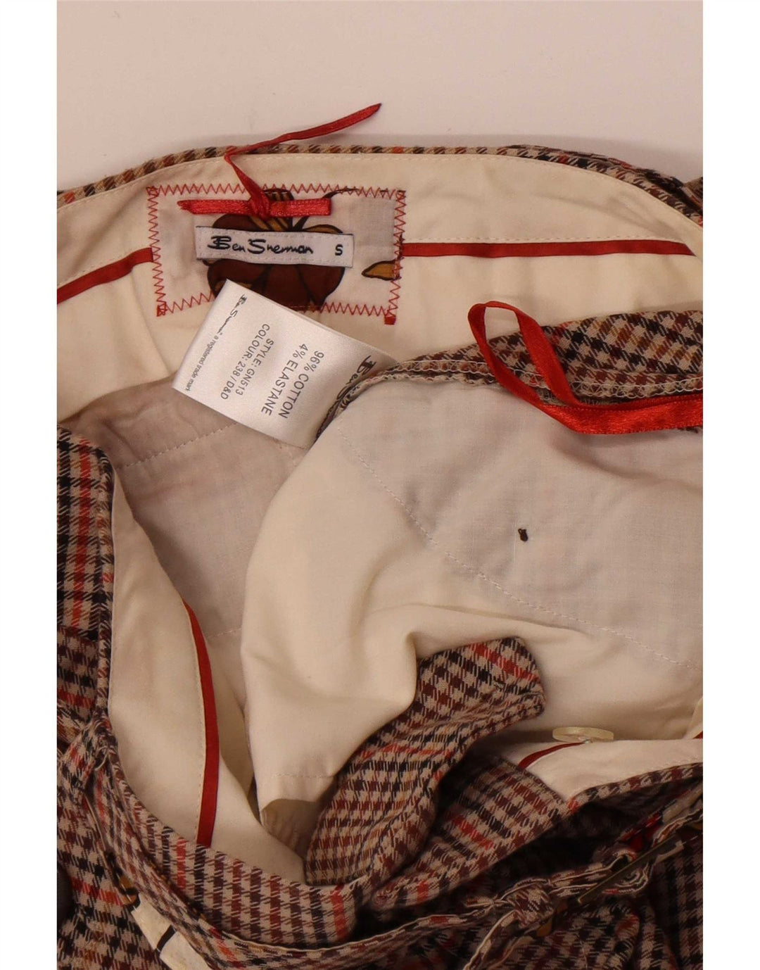 Ben Sherman Женская мини-юбка, маленькая W27, коричневая клетка, хлопок