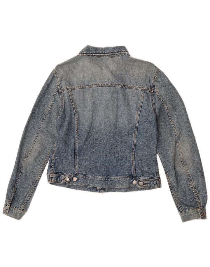 Женская джинсовая куртка Benetton UK 14, большой синий хлопок