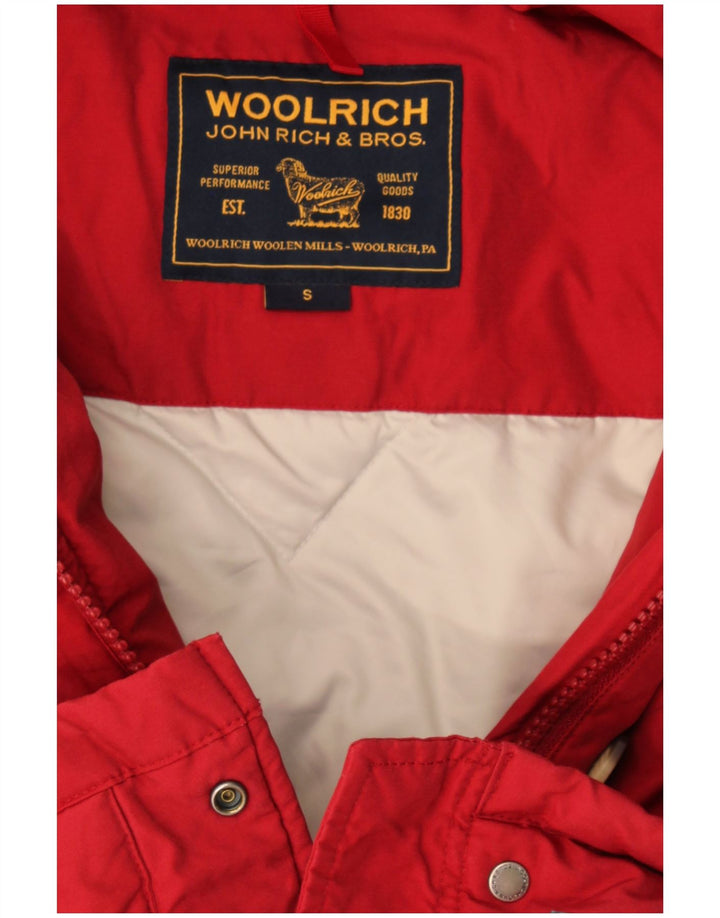 Женское длинное стеганое пальто с капюшоном Woolrich UK 10, маленькое бордовое