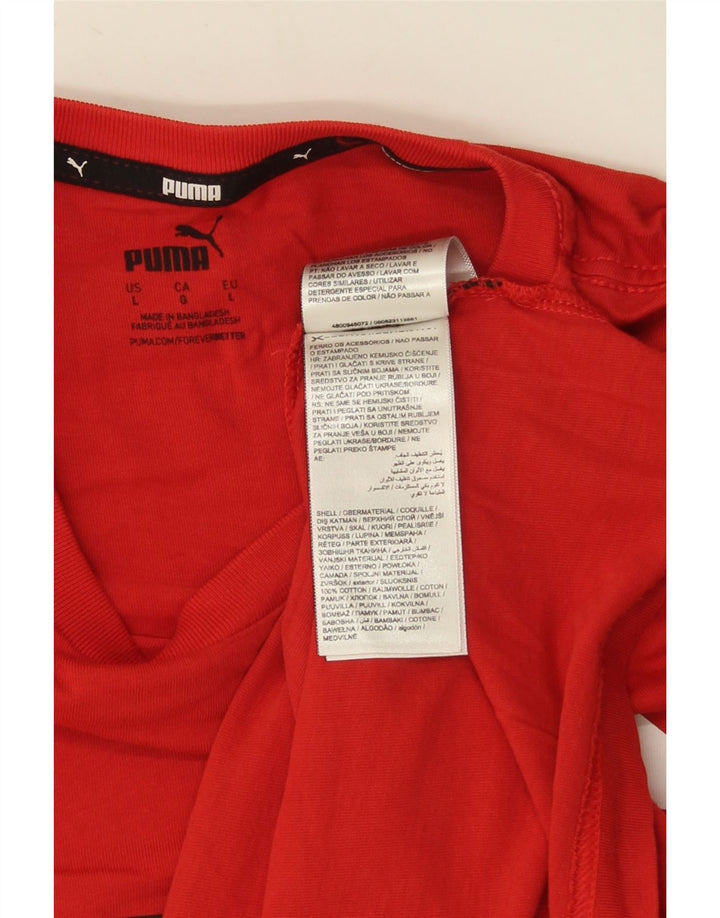 Мужская футболка с рисунком Puma, большой красный хлопок