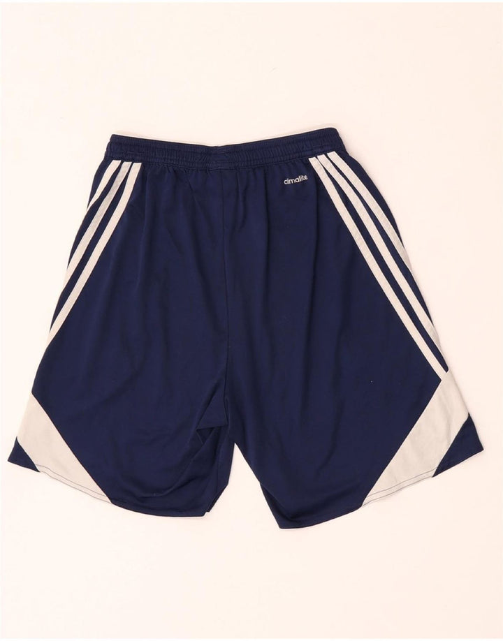 Мужские спортивные шорты Adidas Climalite, маленькие, темно-синие, полиэстер с цветными блоками