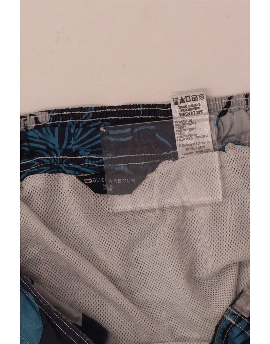 Marks & Spencer Mens Blue Harbour Swimming Shorts Medium Navy Blue Floral