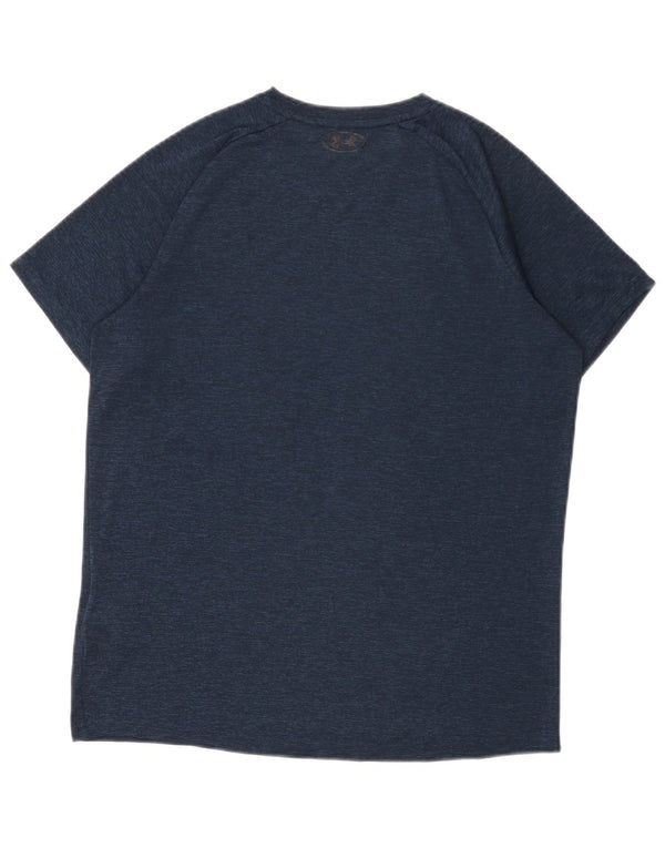 Футболка Under Armour для мальчиков, топ 13–14 лет, XL, темно-синий, крапчатый полиэстер