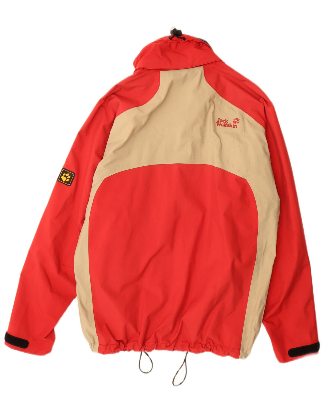 Женская дождевик свободного кроя Jack Wolfskin UK 12, средний красный цвет с цветными блоками