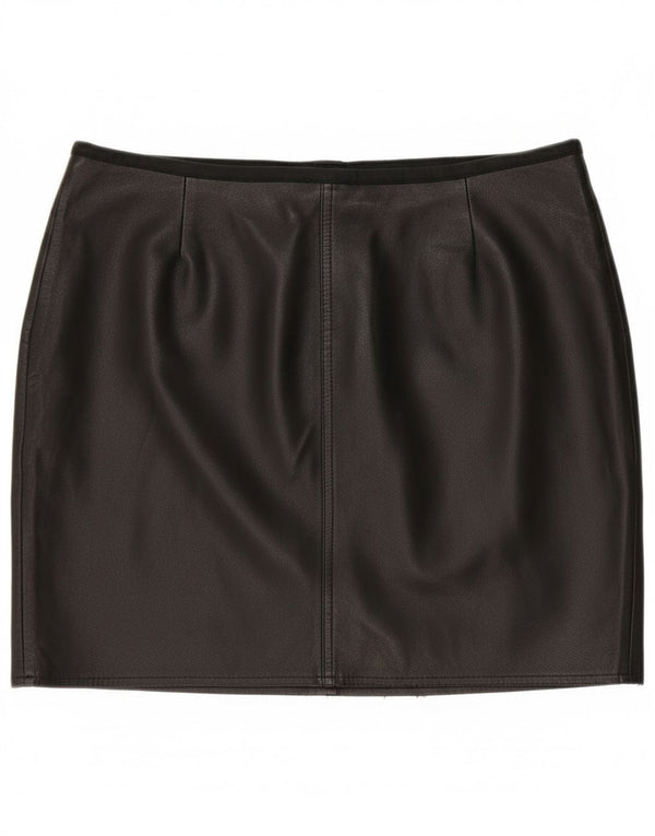 Винтажная женская прямая юбка с заниженной талией W32, большая черная