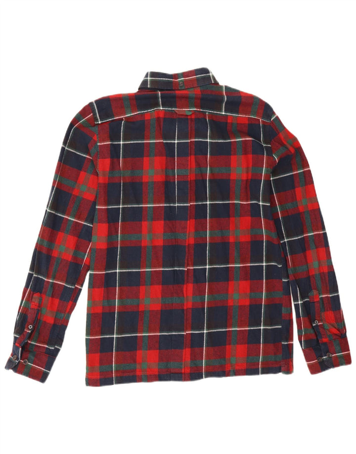 Мужская фланелевая рубашка Ben Sherman, маленькая, темно-синяя, в клетку, хлопок