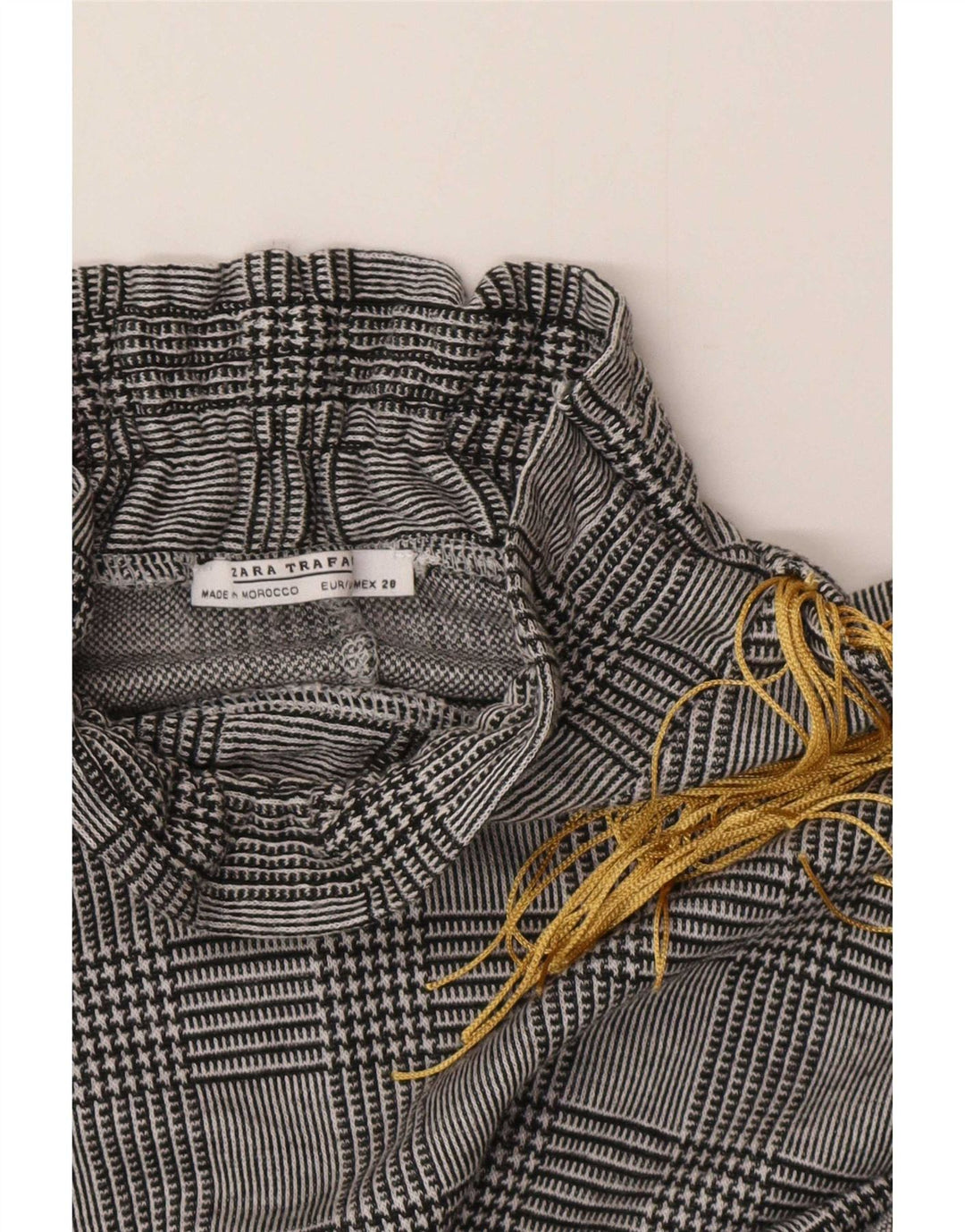 Женская блузка с длинным рукавом Zara UK 12, классическая серая клетка среднего размера