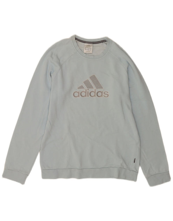 Мужской свитер с рисунком Adidas, маленький синий хлопковый джемпер