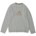 Мужской свитер с рисунком Adidas, маленький синий хлопковый джемпер