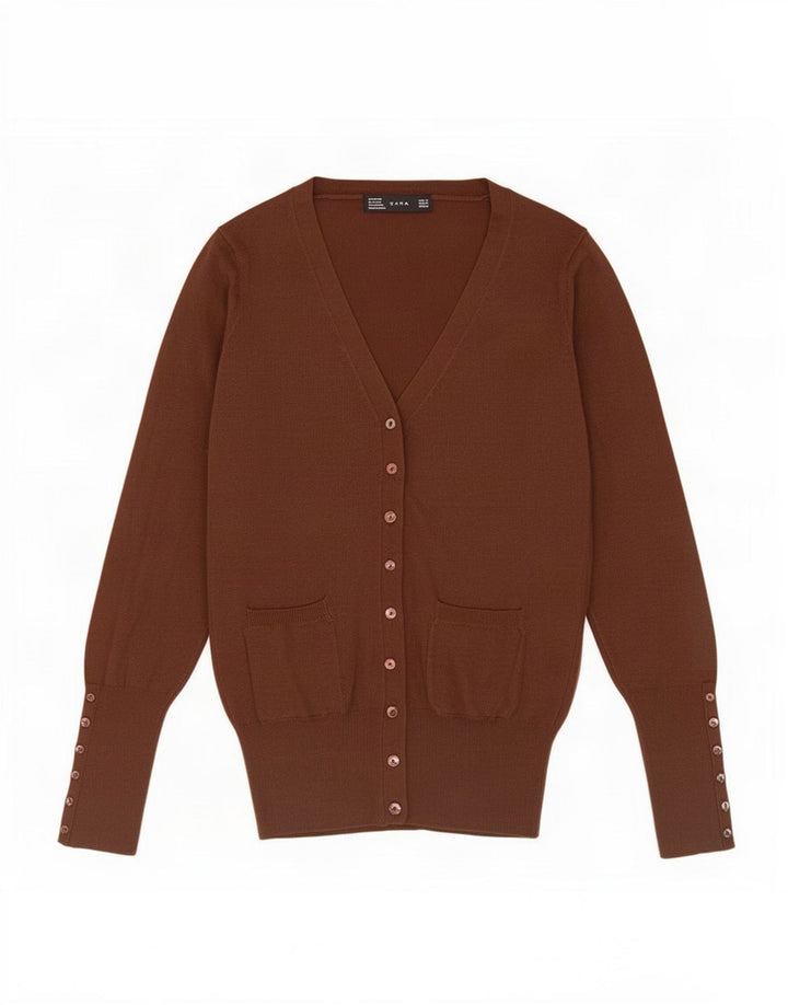 Женский кардиган Zara UK 14, средний коричневый вискоза