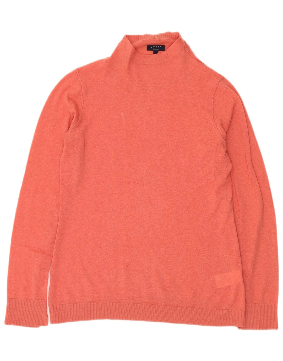 Женский джемпер с высоким воротником JIGSAW, кашемировый свитер среднего розового цвета, Великобритания 12