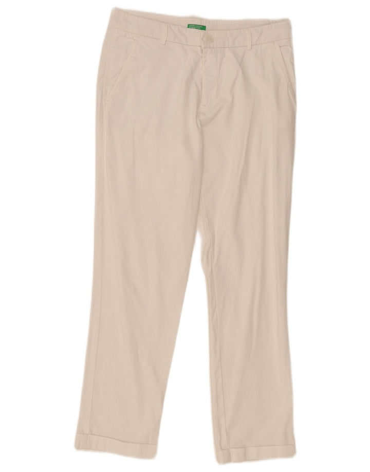 Женские узкие брюки чинос Benetton W29 L26 белые