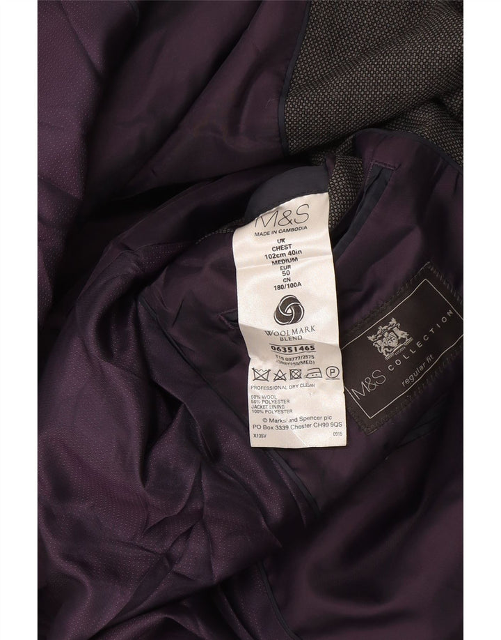 Мужской пиджак стандартного кроя с 2 пуговицами Marks & Spencer UK 38 средний серый