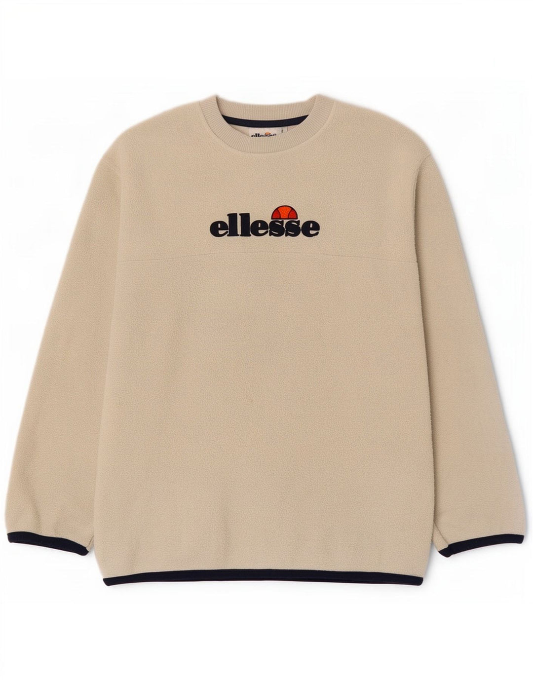 Ellesse Мужской флисовый джемпер с рисунком, маленький бежевый, полиэстер