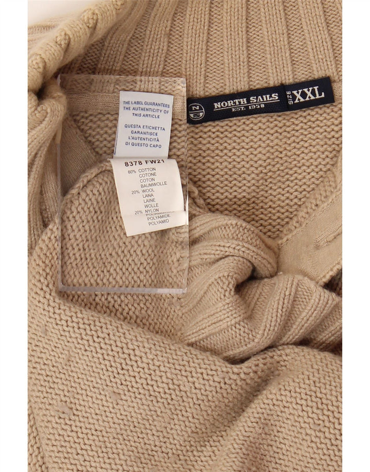 Мужской свитер NORTH SAILS на пуговицах 2XL, бежевый, шерсть