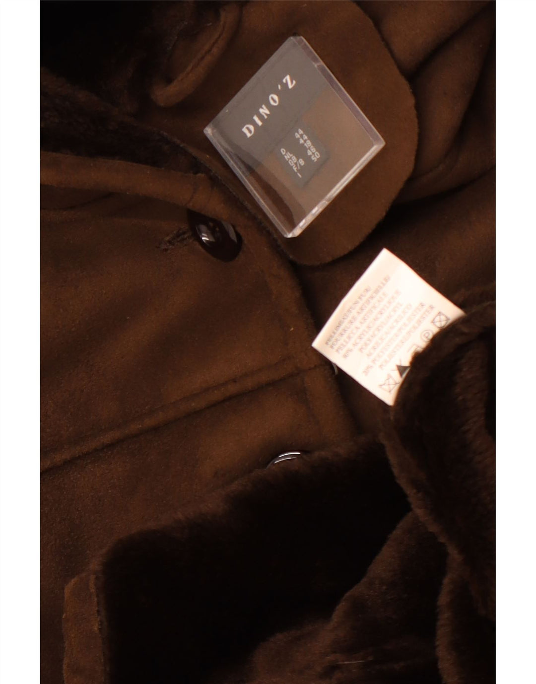 Женское пальто из шерпы с капюшоном DINO' Z, размер UK 18 XL, коричневый полиэстер