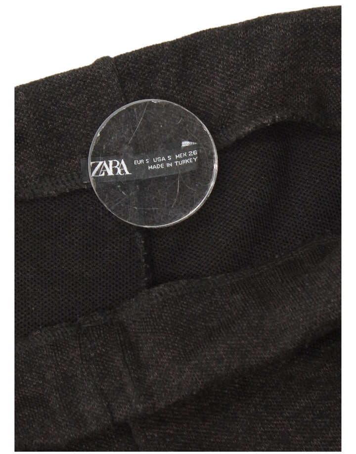 Zara Женские повседневные широкие брюки W26 L30, черные, полиэстер