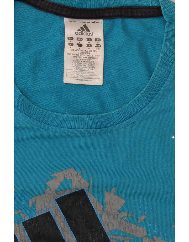 Мужская футболка с рисунком Adidas Top Medium Blue Cotton