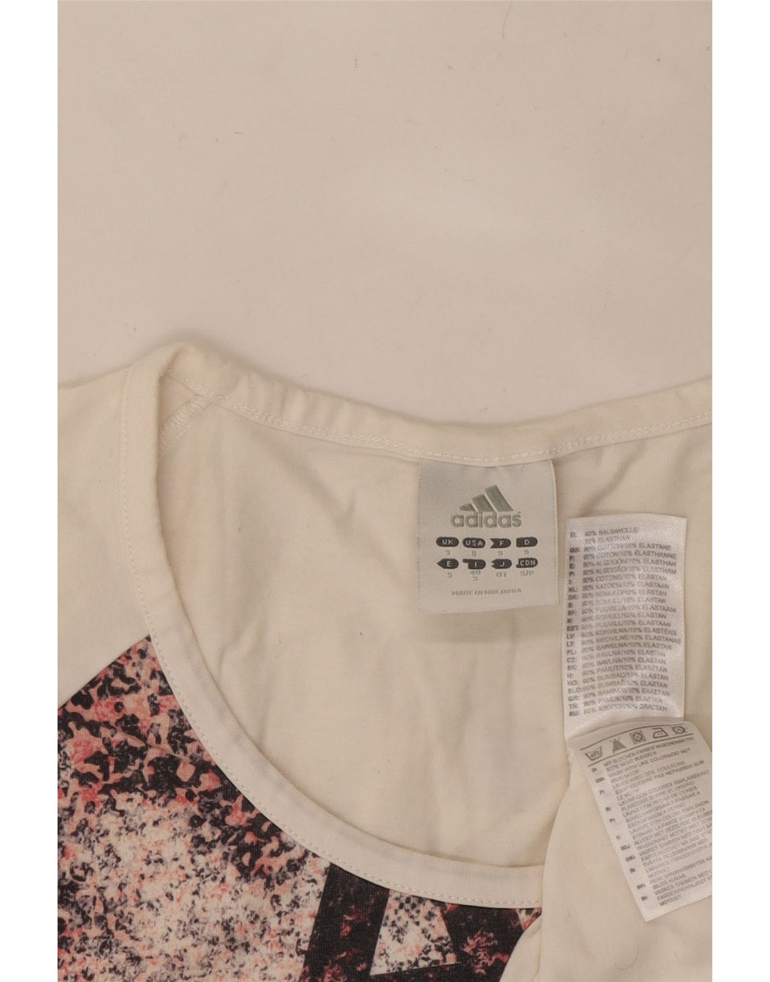 Женская футболка с графическим рисунком ADIDAS Top UK 10, маленький белый хлопок с животным принтом