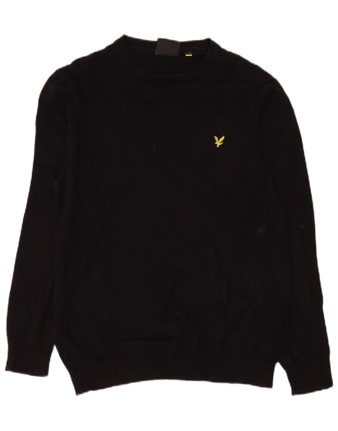 Мужской джемпер с круглым вырезом Lyle & Scott, средний черный хлопковый свитер