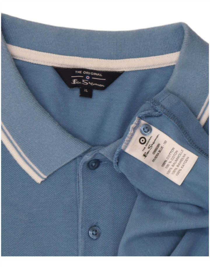 Мужская рубашка поло Ben Sherman XL, синяя, хлопок