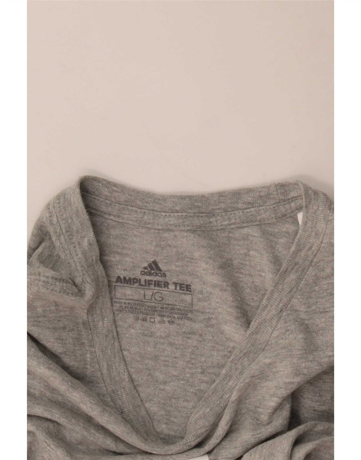 Мужская футболка с рисунком Adidas, большая серая
