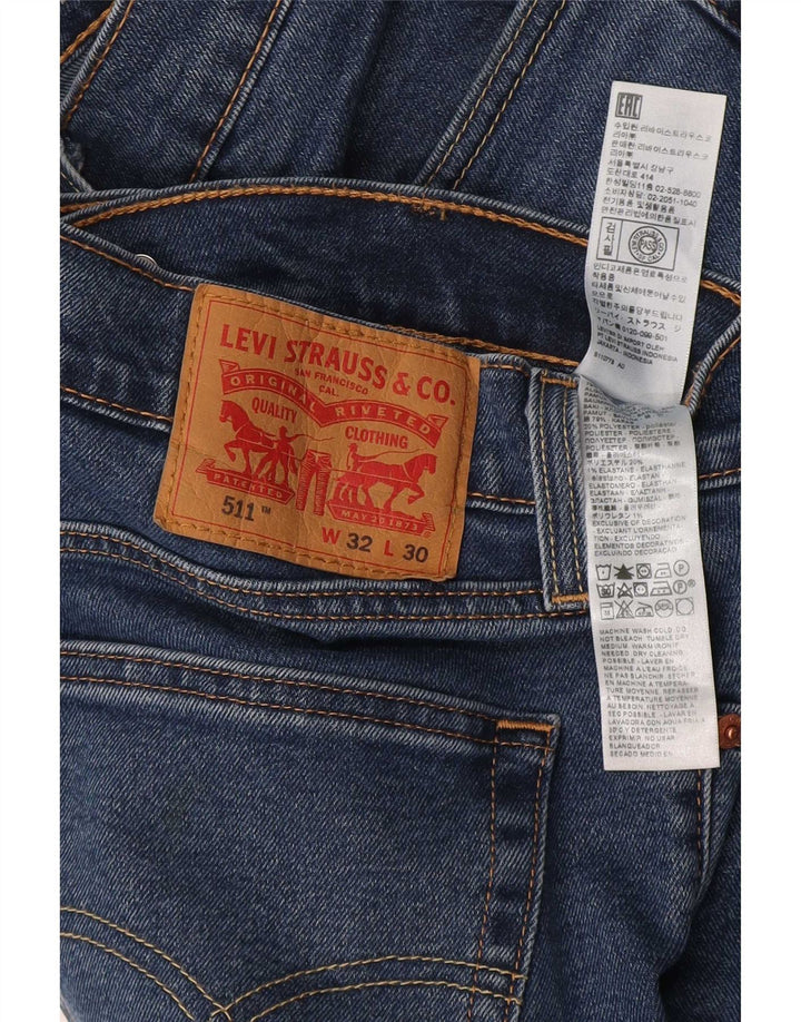 Мужские джинсы Levi's 511 Slim W32 L30 синие, хлопок