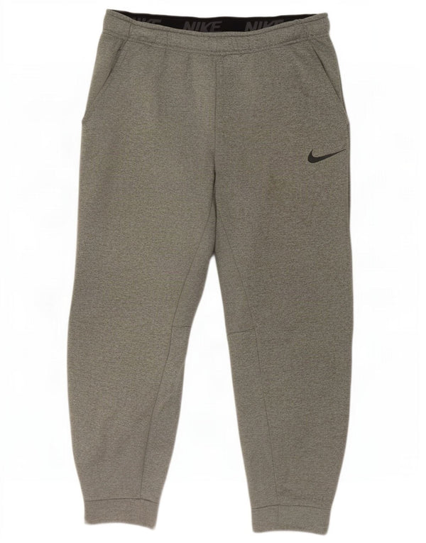 Nike Mens Dri Fit Tracksuit Trousers Joggers Large Grey Polyester