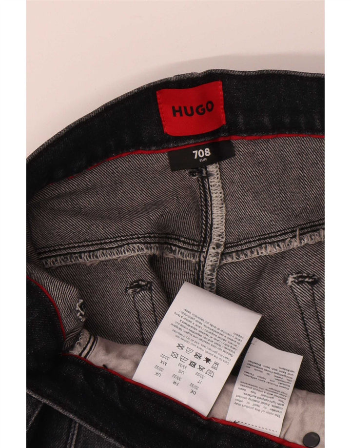 Мужские узкие джинсы Hugo Boss W33 L29, черный хлопок