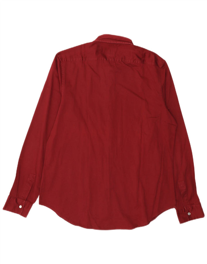 Мужская рубашка Calvin Klein Jeans большого размера из хлопка темно-бордового цвета
