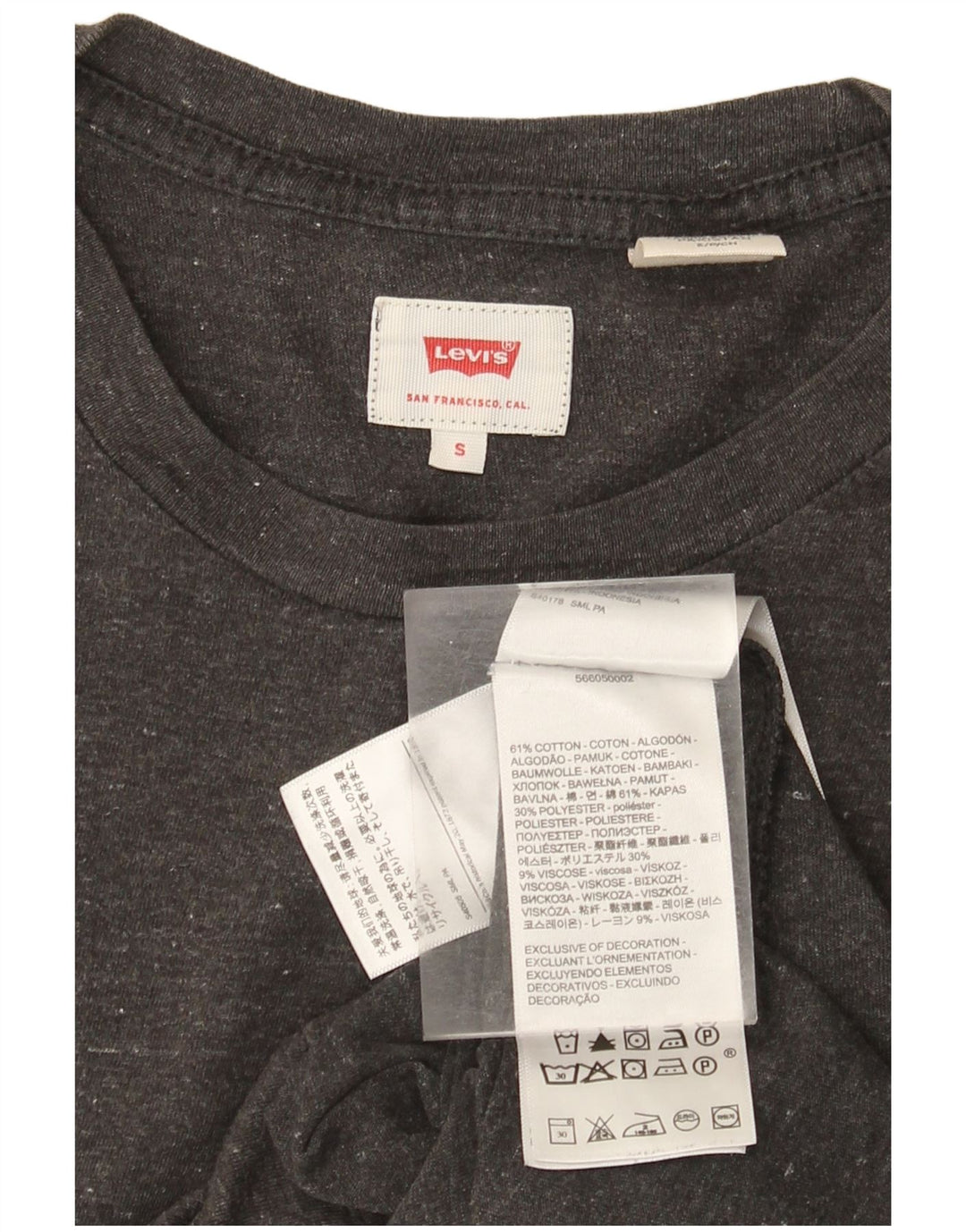 Мужская футболка Levi's, маленький серый хлопок с крапинками