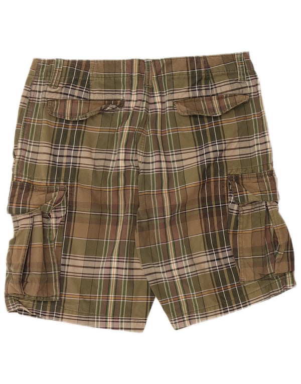 Мужские шорты-карго EDDIE BAUER W35, большие цвета, хаки в клетку, хлопок