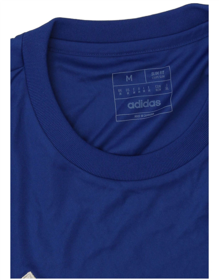 Мужская футболка Adidas Aeroready Slim Fit с графикой, верх, средний синий полиэстер