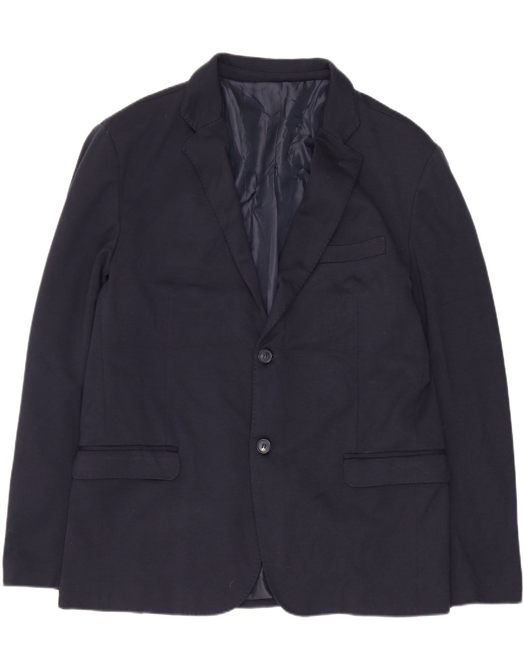 Винтажный мужской костюм из 2 предметов на 2 пуговицах IT 54 2XL W34 L30 Темно-синий полиэстер