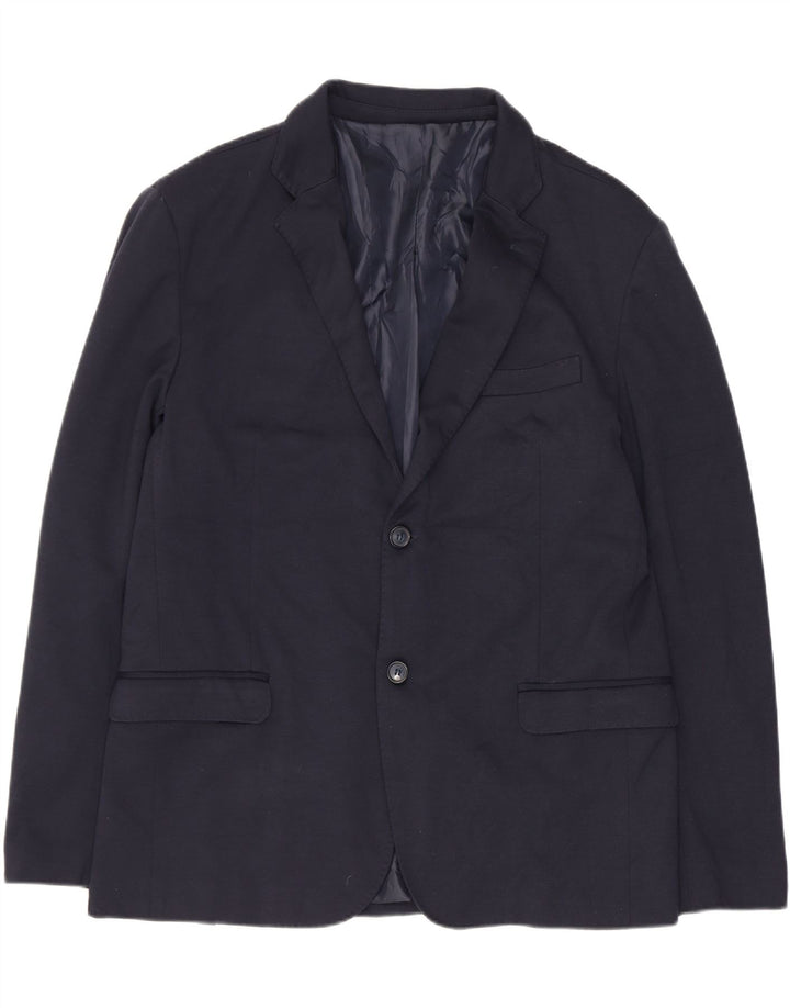 Винтажный мужской костюм из 2 предметов на 2 пуговицах IT 54 2XL W34 L30 Темно-синий полиэстер