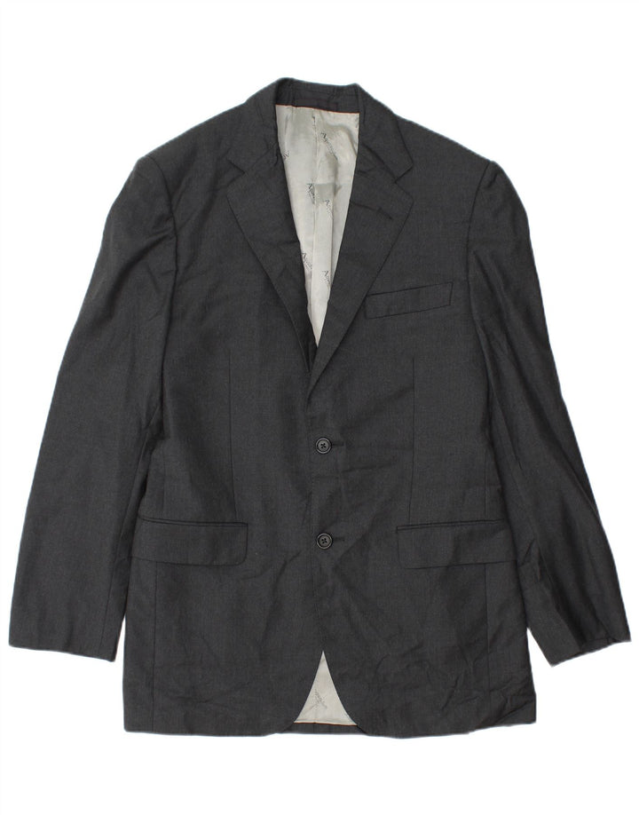 Мужской пиджак Aquascutum на 2 пуговицах, Великобритания, 36, маленький, серый, шерстяной