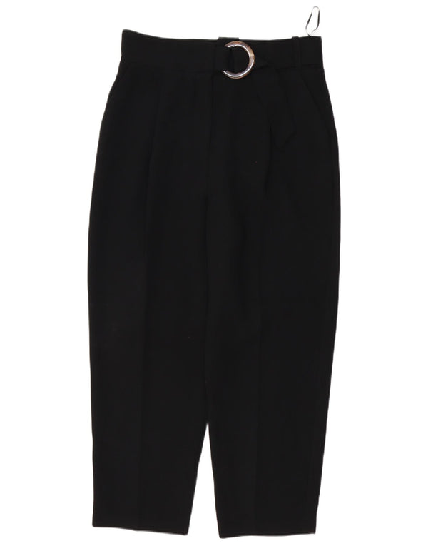 Topshop Женские укороченные брюки с завышенной талией UK 12 Medium W30 L25 Черные