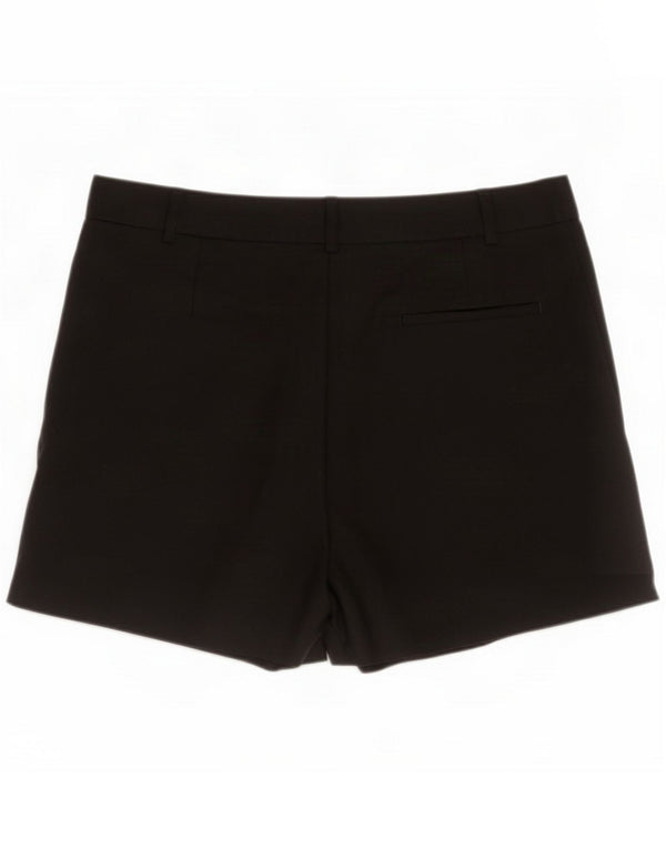 Zara Womens High Waist Pegged Casual Shorts UK 14 XL W32 Black Cotton
