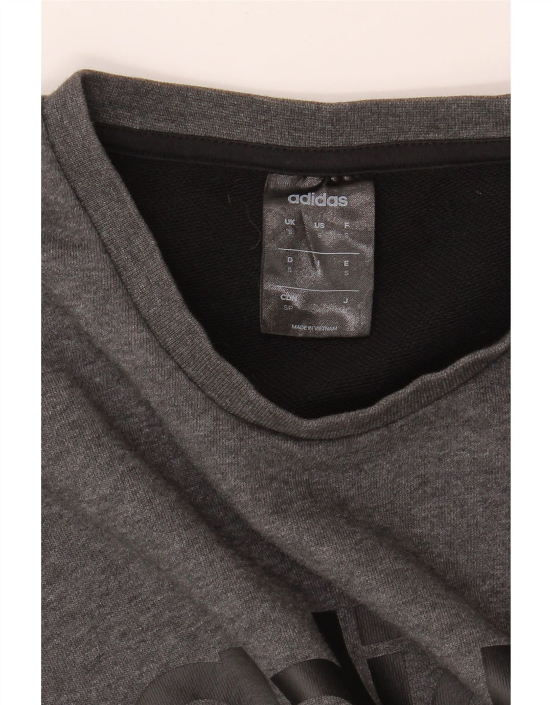 ADIDAS Mens Graphic Sweatshirt Jumper Small Grey Colourblock Cotton Vintage Adidas and Second-Hand Adidas from Messina Hembry 