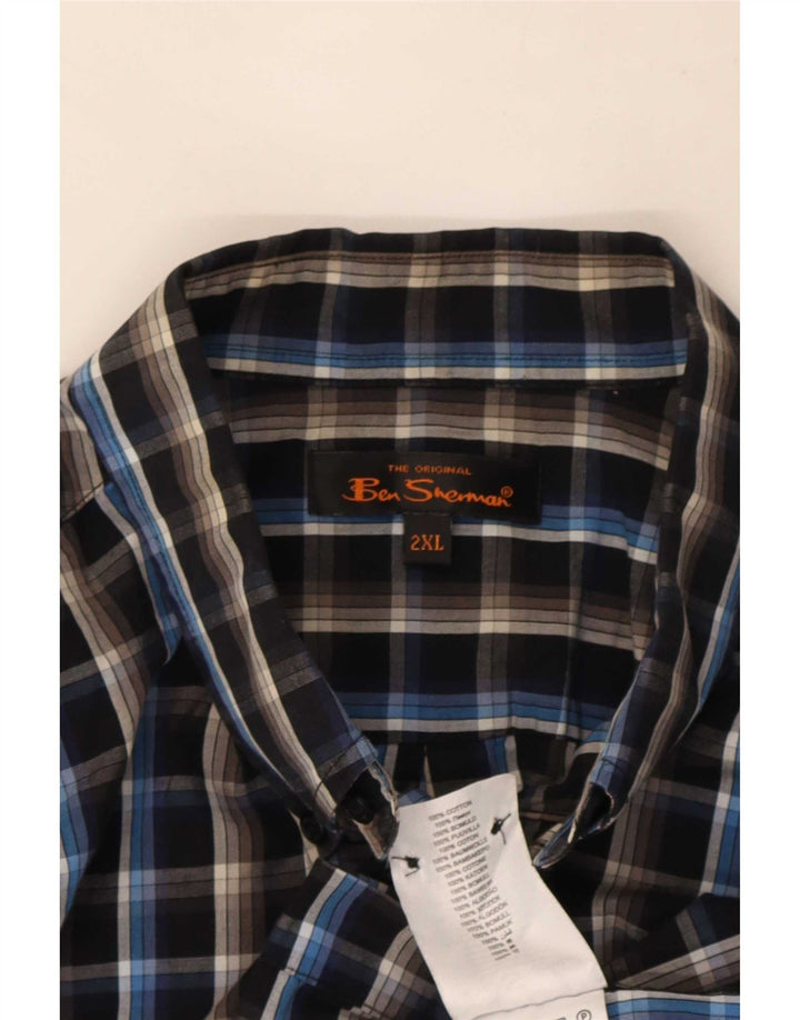 Мужская рубашка Ben Sherman 2XL, черный хлопок в клетку