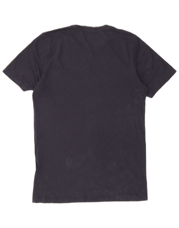 Мужская футболка с рисунком Jack & Jones, темно-синий, хлопковый топ среднего размера