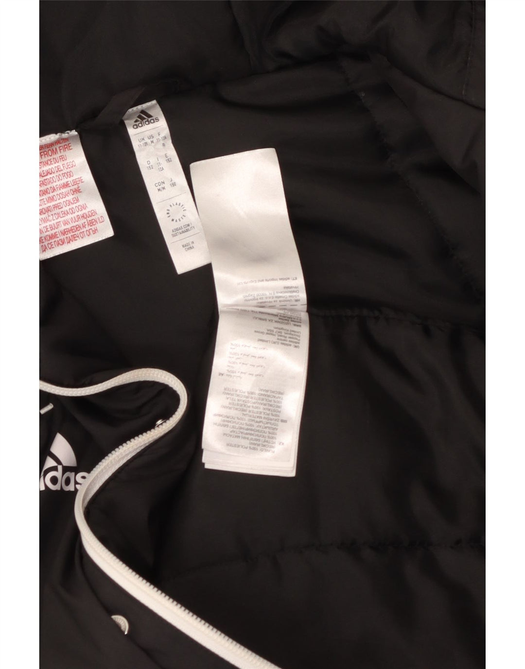 Утепленная куртка Adidas с капюшоном для мальчиков 11-12 лет, черный полиэстер
