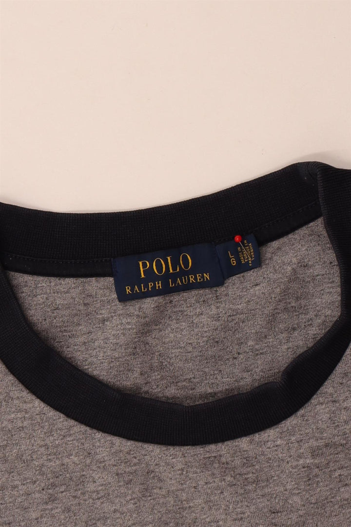 Мужской свитшот Polo Ralph Lauren, большой серый полиэстер с цветными блоками