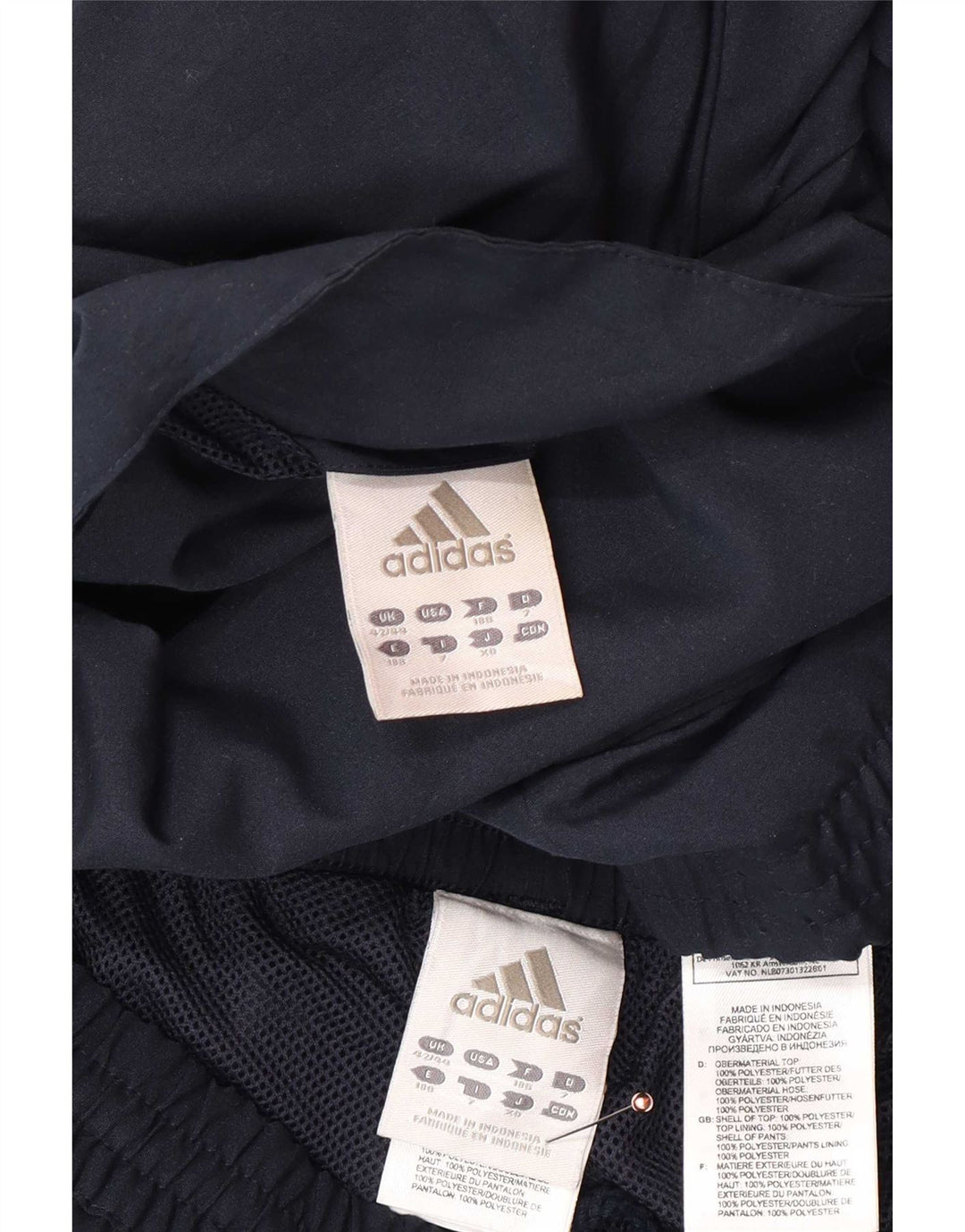 Мужской спортивный костюм Adidas Full UK 42/44, большой темно-синий полиэстер