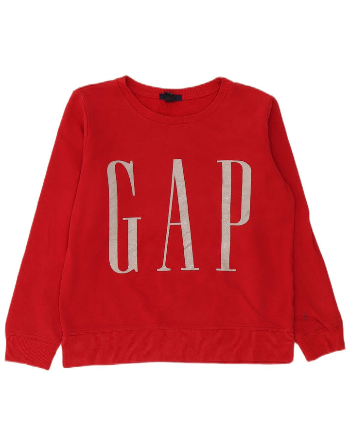 Женский свитер с рисунком Gap UK 14, хлопковый средний красный цвет