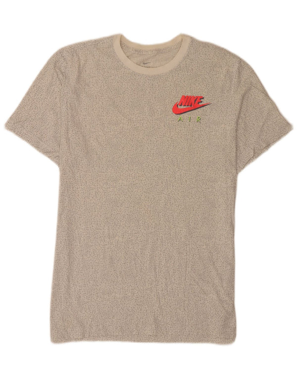 Женская футболка с графикой Nike Regular, топ UK 14, большой серый пятнистый хлопок