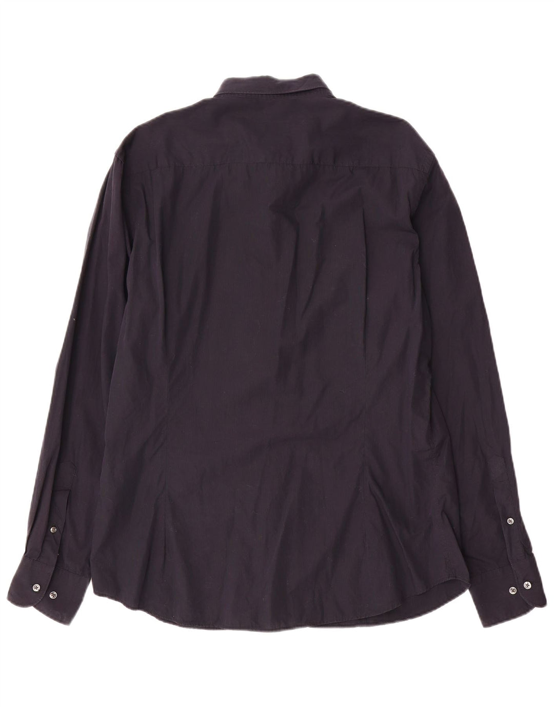 Мужская рубашка приталенного кроя MASSIMO DUTTI XL, темно-синяя, хлопок