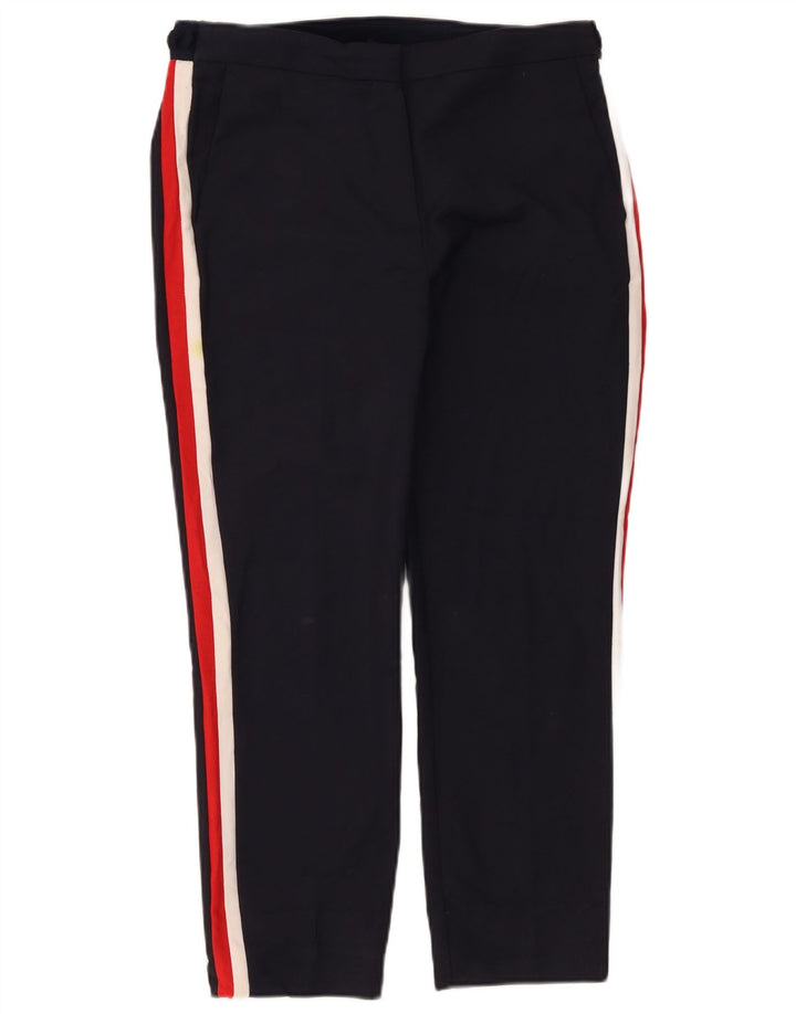 Женские укороченные брюки ZARA, большие W30 L24, темно-синие, цветные блоки